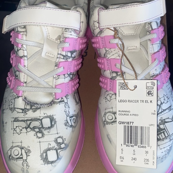 Adidas x LEGO Racer TR EL Shoes Girls New 5.5y - Picture 7 of 8